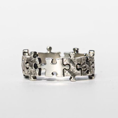 (image for) Puzzle Piece Ring In Sterling Silver