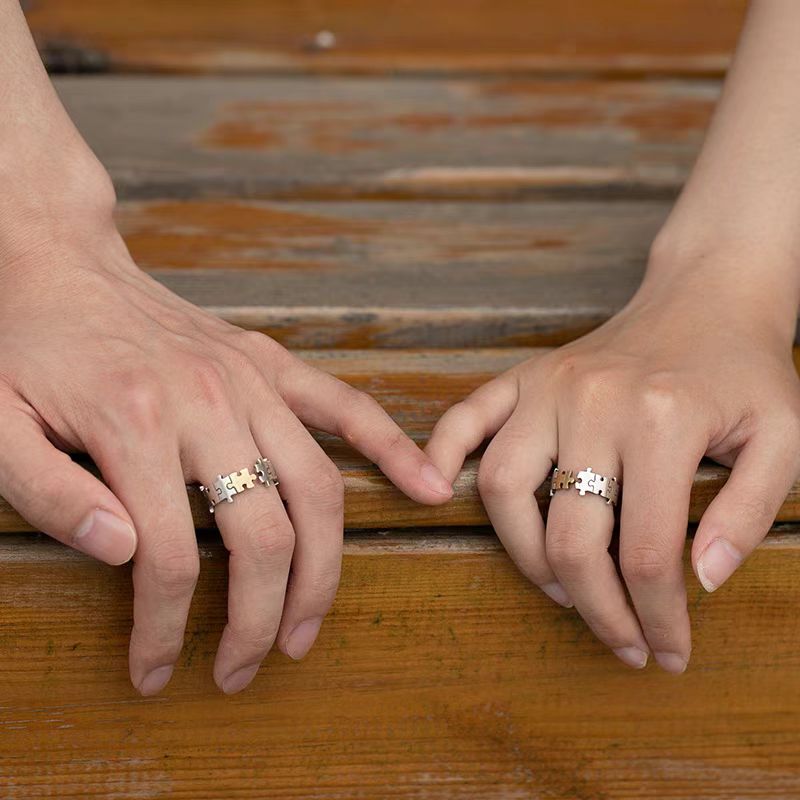 (image for) Puzzle Piece Ring In Sterling Silver